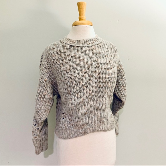 Point Sur Light Blue Chunky Cropped Sweater Sz S - Picture 7 of 12